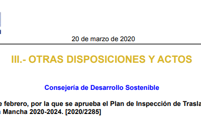 Castilla la Mancha aprueba el Plan de Inspección de Traslados Transfronterizos de Residuos de 2020-2024.